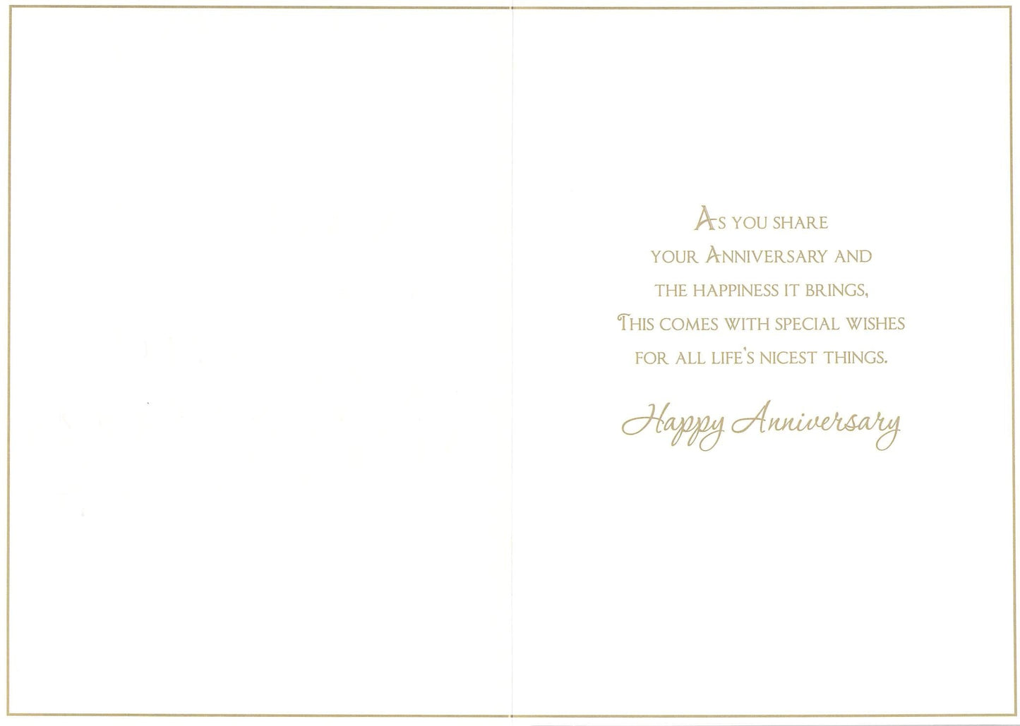 Anniversary - Brother & Sister In Law - Gold Foil - Flowers - Greeting Card