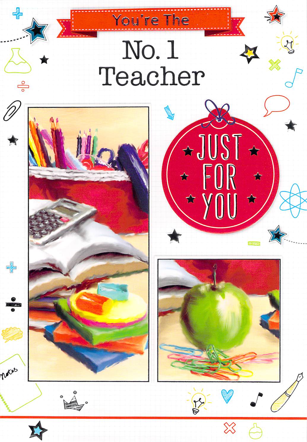 Thank You To #1 Teacher - Greeting Card - Free Postage