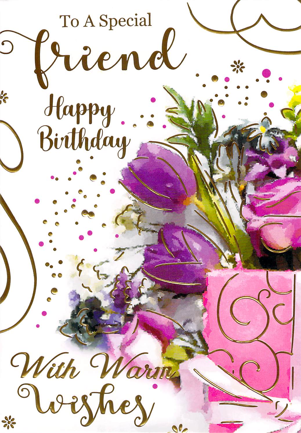 Friend - Birthday Greeting Card - Flowers  - Multi Buy Discount