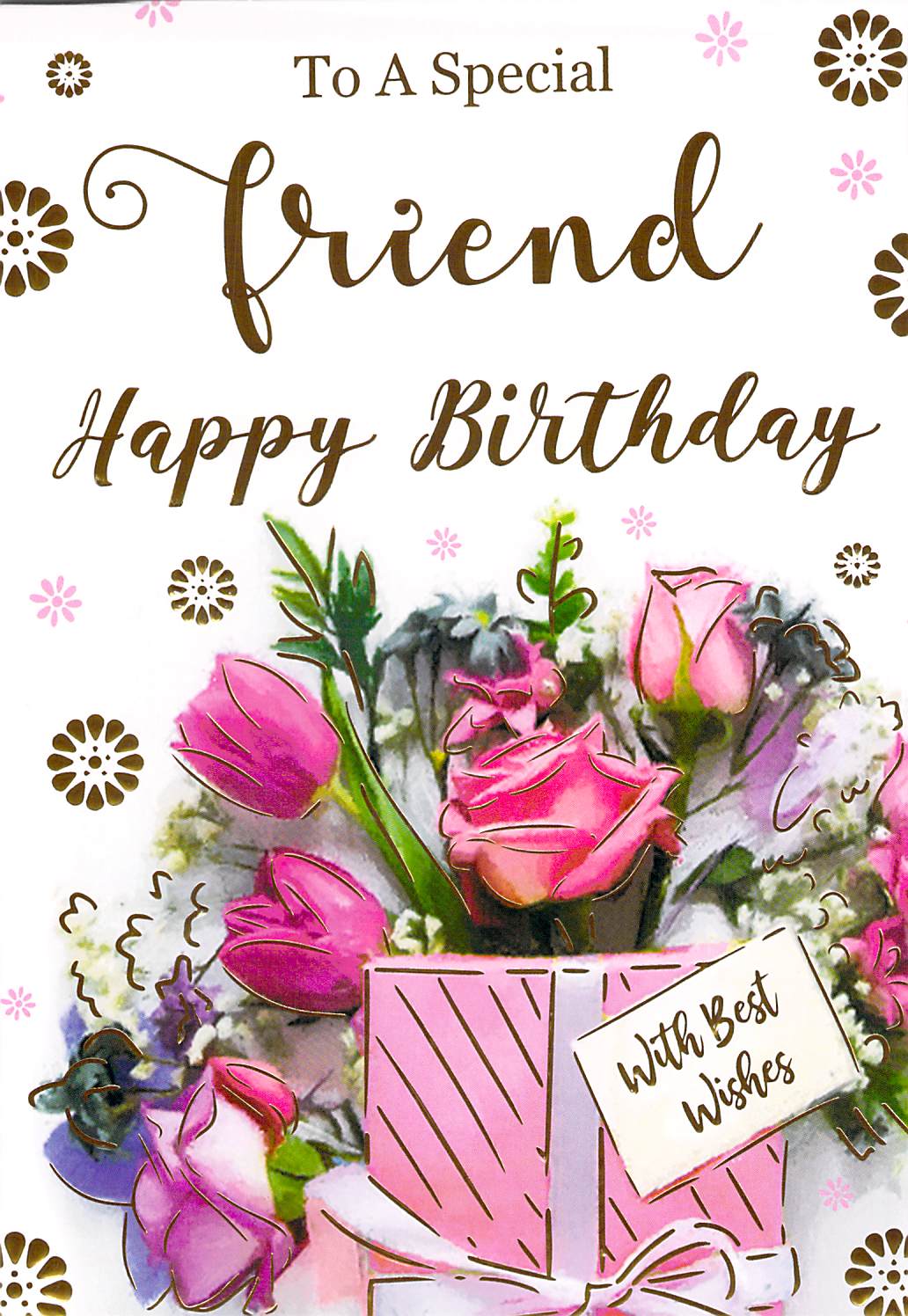 Friend - Birthday Greeting Card - Flowers  - Multi Buy Discount
