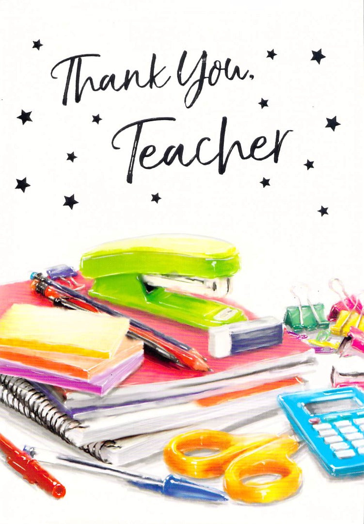 Thank You Teacher - Greeting Card - Multi Buy Discount - Free P&P