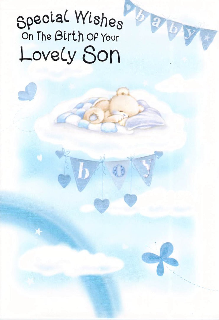 This Birth - Son - Greeting Card - Free Postage is a Greeting Card priced at £ 2.19 from Made To Be Treasured range. Produced by Generic for excellent quality