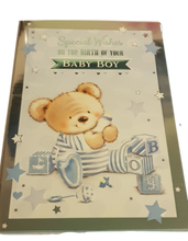 Load image into Gallery viewer, Birth Baby Boy - Greeting Card - Multi Buy Discount - Free P&amp;P
