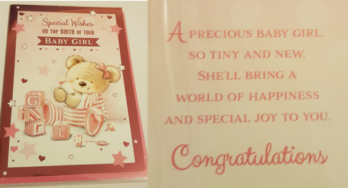 This Birth - Baby Girl - Greeting Card - Free Postage is a Greeting Card priced at £ 1.56 from Made To Be Treasured range. Produced by Poppy Hill for excellent quality