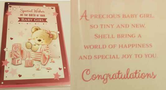 This Birth - Baby Girl - Greeting Card - Free Postage is a Greeting Card priced at £ 1.56 from Made To Be Treasured range. Produced by Poppy Hill for excellent quality