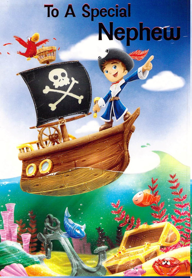 This Birthday - Nephew - Pirate - Greeting Card - Free Postage is a Greeting Card priced at £ 1.99 from Made To Be Treasured range. Produced by Generic for excellent quality