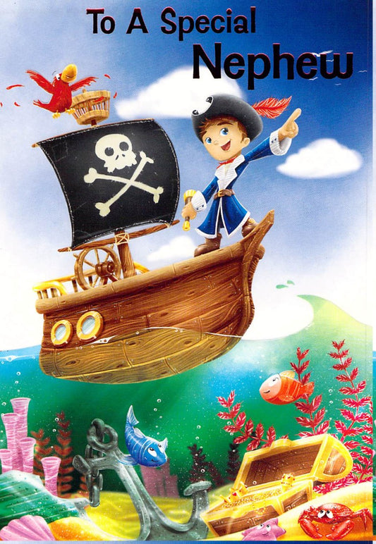 This Birthday - Nephew - Pirate - Greeting Card - Free Postage is a Greeting Card priced at £ 1.99 from Made To Be Treasured range. Produced by Generic for excellent quality