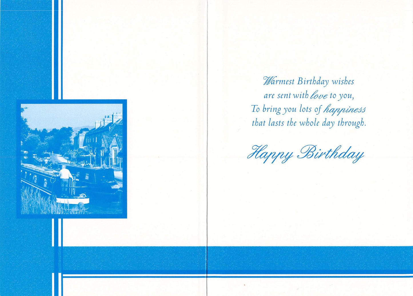 Birthday - Grandad - Canal - Greeting Card - Free Postage