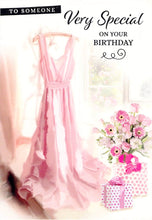 Load image into Gallery viewer, Birthday - Someone Special - Dress/Flowers - Greeting Card - Free Postage
