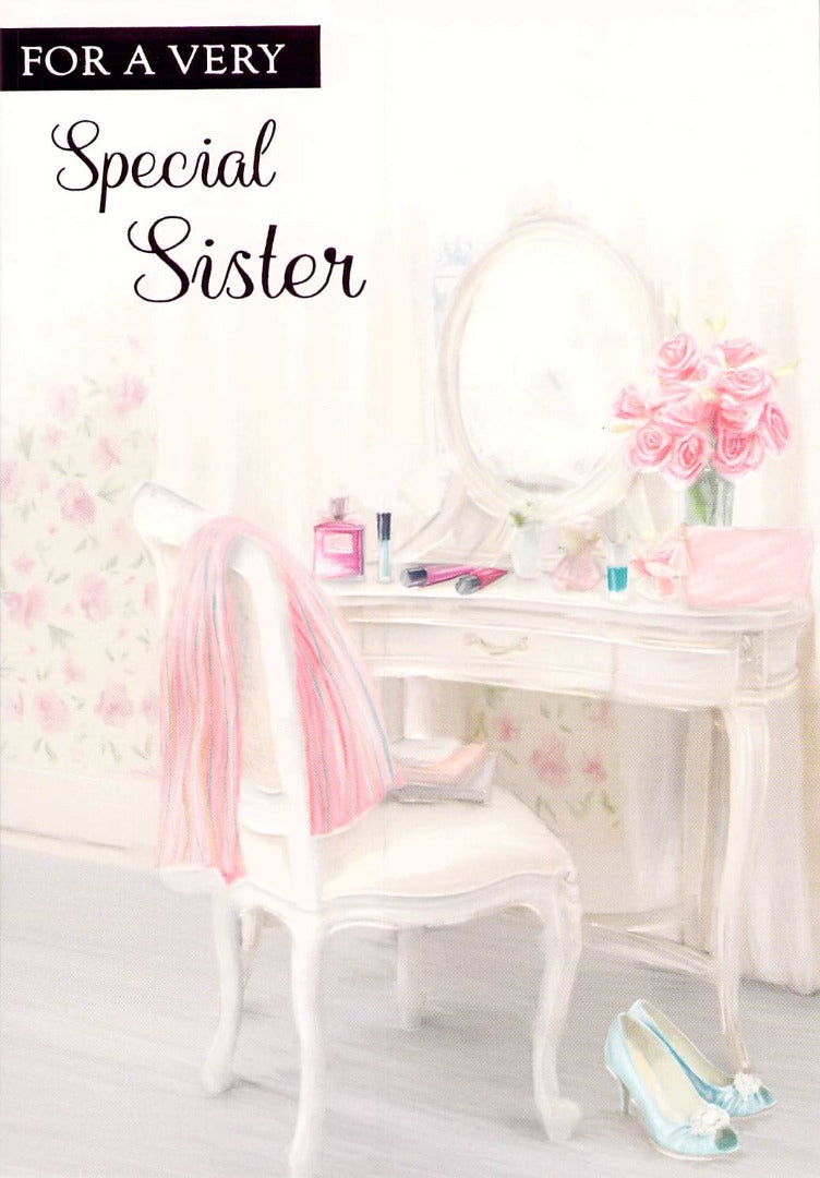 Birthday - Sister - Dressing Table - Greeting Card - Free Postage