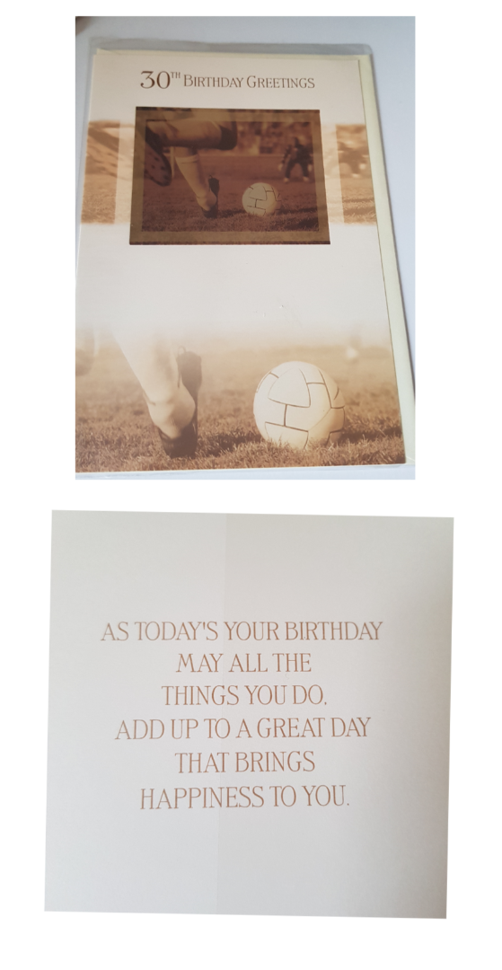 30th Birthday - Greeting Card - Free Postage