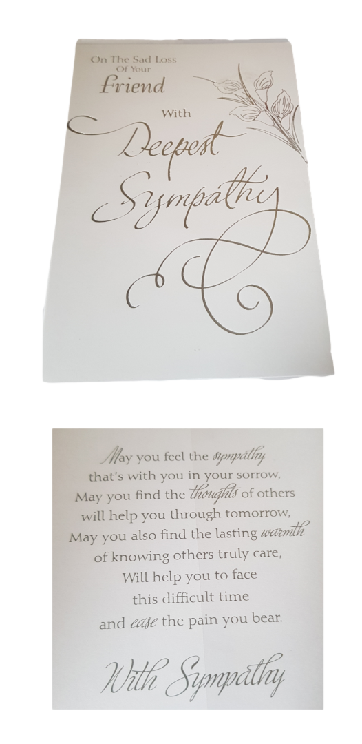 This Sympathy - Loss Of A Friend - Greeting Card is a Greeting Card priced at £ 1.56 from Made To Be Treasured range. Produced by Generic for excellent quality