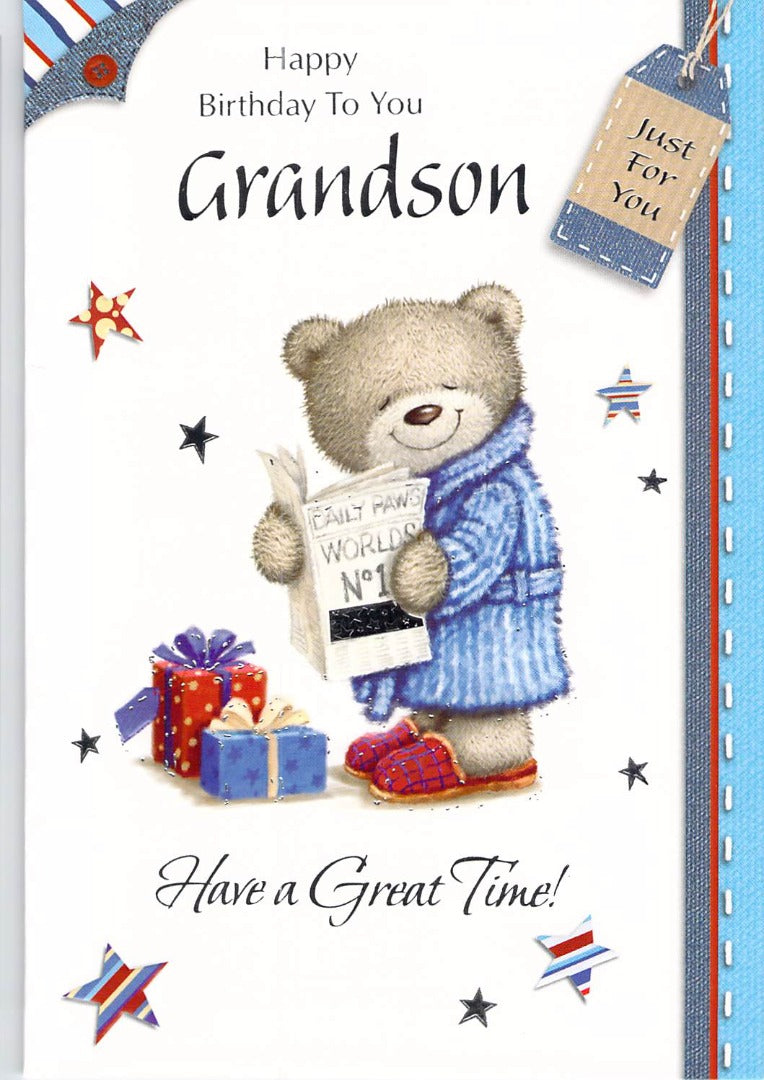 This Birthday - Grandson - Newspaper - Greeting Card - Free Postage is a Greeting Card priced at £ 1.60 from Made To Be Treasured range. Produced by Generic for excellent quality