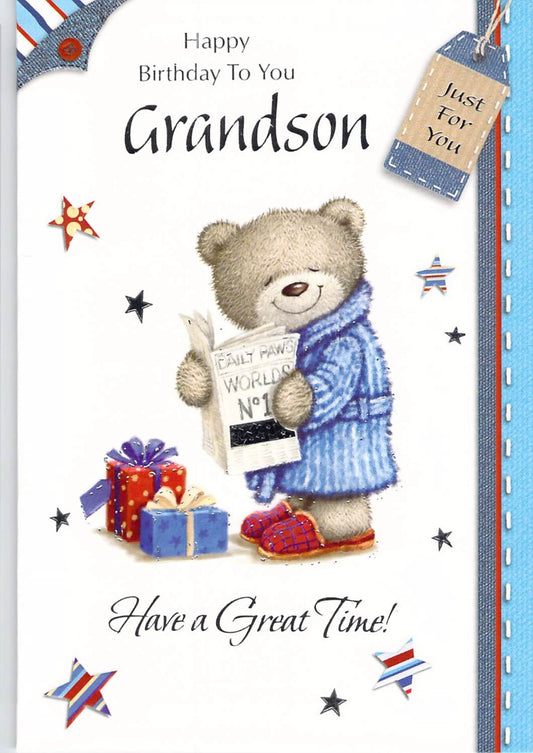 This Birthday - Grandson - Newspaper - Greeting Card - Free Postage is a Greeting Card priced at £ 1.60 from Made To Be Treasured range. Produced by Generic for excellent quality