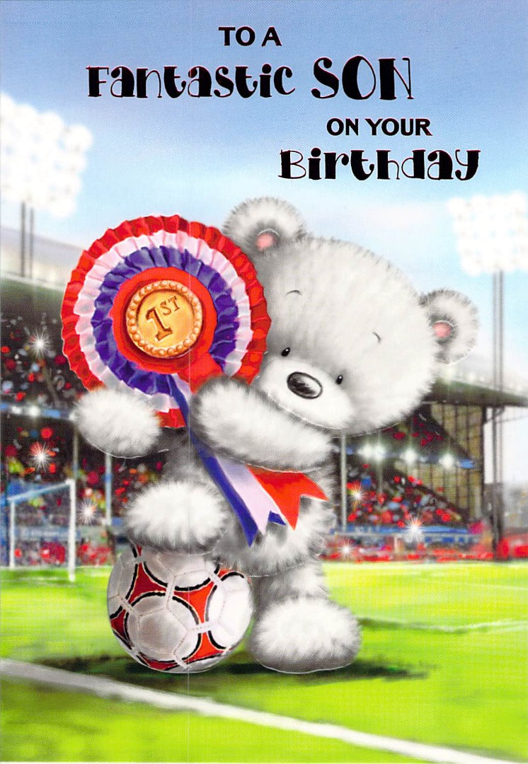 This Son - Birthday - Football - Greeting Card - Free Postage is a Greeting Card priced at £ 1.54 from Made To Be Treasured range. Produced by Generic for excellent quality