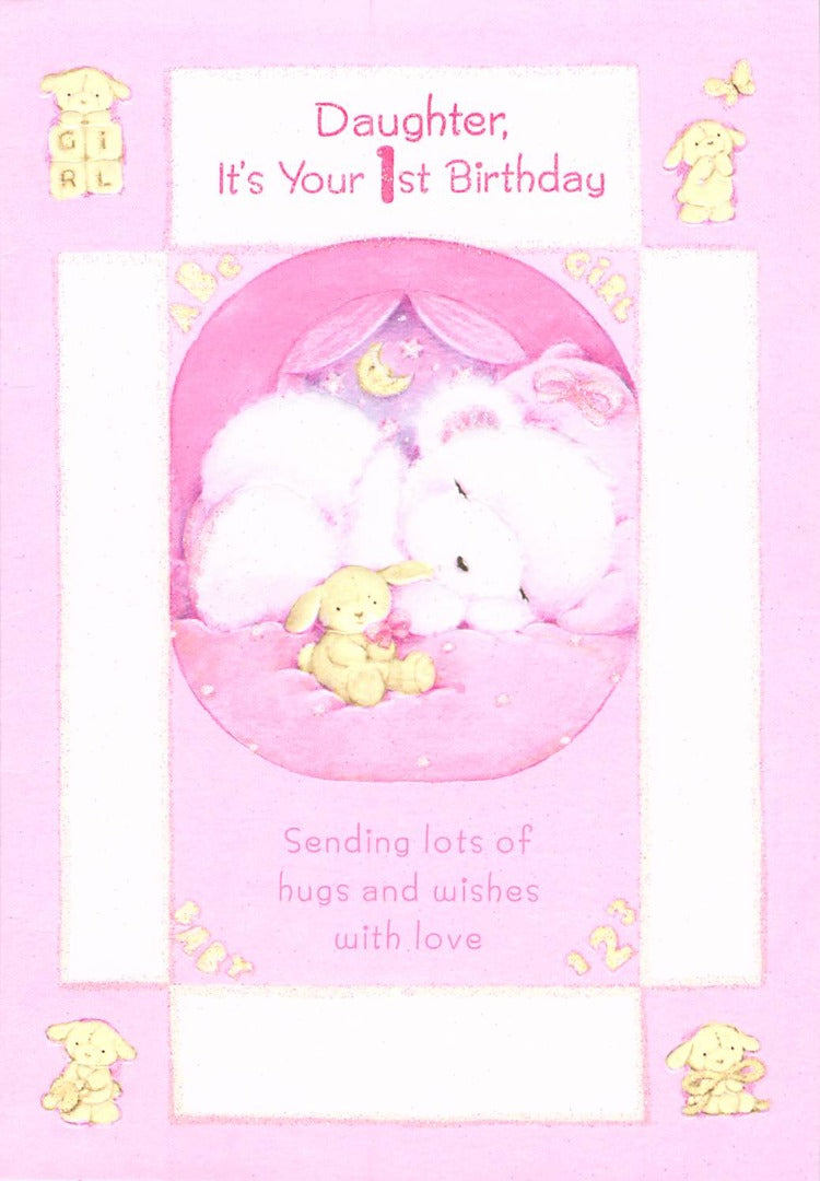 This 1st Birthday - Daughter - Age 1 - Greeting Card - Multibuy is a Greeting Card priced at £ 1.99 from Made To Be Treasured range. Produced by Generic for excellent quality