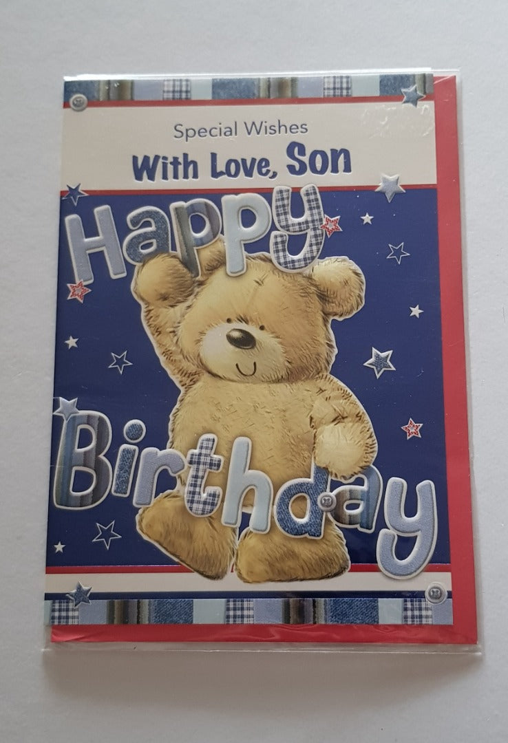 Son - Birthday - With A Bear - Greeting Card - Free Postage