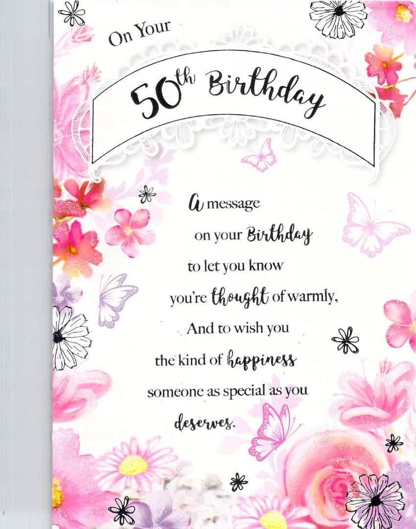 This 50th Birthday - Age 50 - Greeting Card - Free Postage is a Greeting Card priced at £ 1.99 from Made To Be Treasured range. Produced by Generic for excellent quality