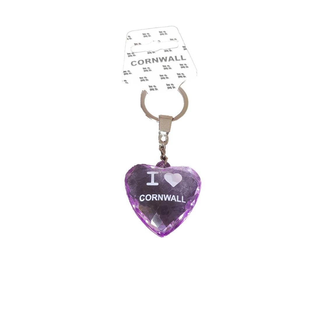 Cornish Keyring - Purple Heart - Free Postage