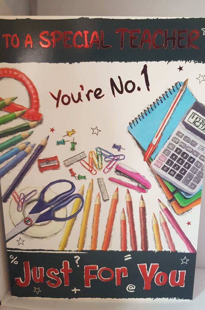 This Thank You Teacher - Number 1 - Greeting Card - Free Postage is a Greeting Card priced at £ 1.99 from Made To Be Treasured range. Produced by Generic for excellent quality