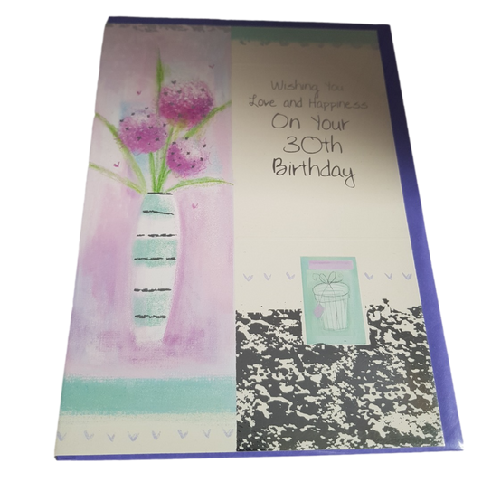 This 30th Birthday - Age 30 - Greeting Card is a Greeting Card priced at £ 1.99 from Made To Be Treasured range. Produced by Poppy Hill for excellent quality