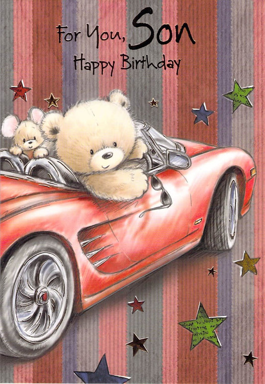 This Birthday - Son - Car - Greeting Card - Free Postage is a Greeting Card priced at £ 1.56 from Made To Be Treasured range. Produced by Generic for excellent quality