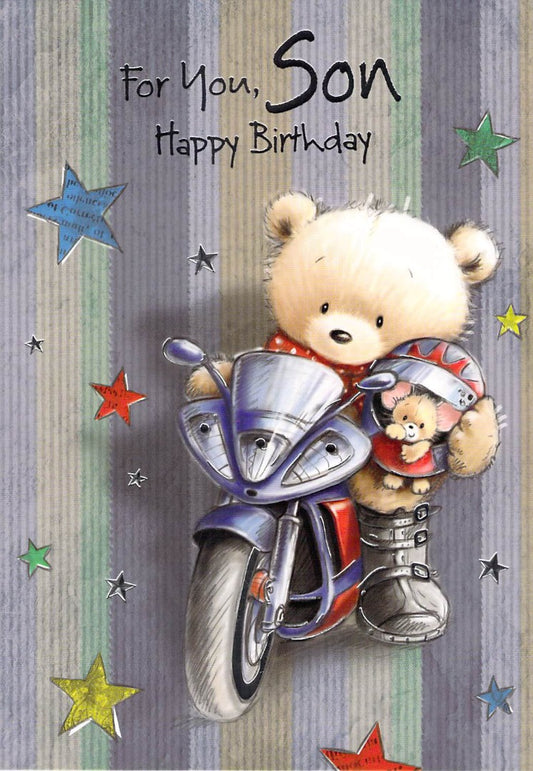 This Birthday - Son - Motorbike - Greeting Card - Free Postage is a Greeting Card priced at £ 1.56 from Made To Be Treasured range. Produced by Generic for excellent quality