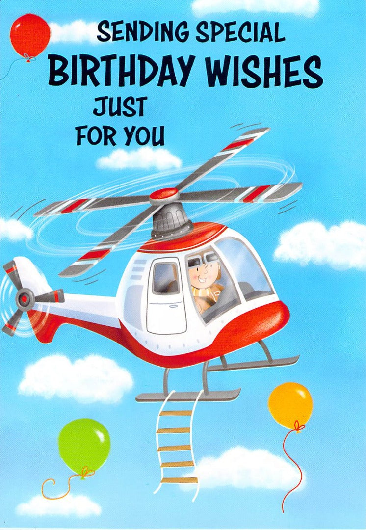 This Birthday - General / Open - Helicopter - Greeting Card - Free Postage is a Greeting Card priced at £ 1.99 from Made To Be Treasured range. Produced by Generic for excellent quality