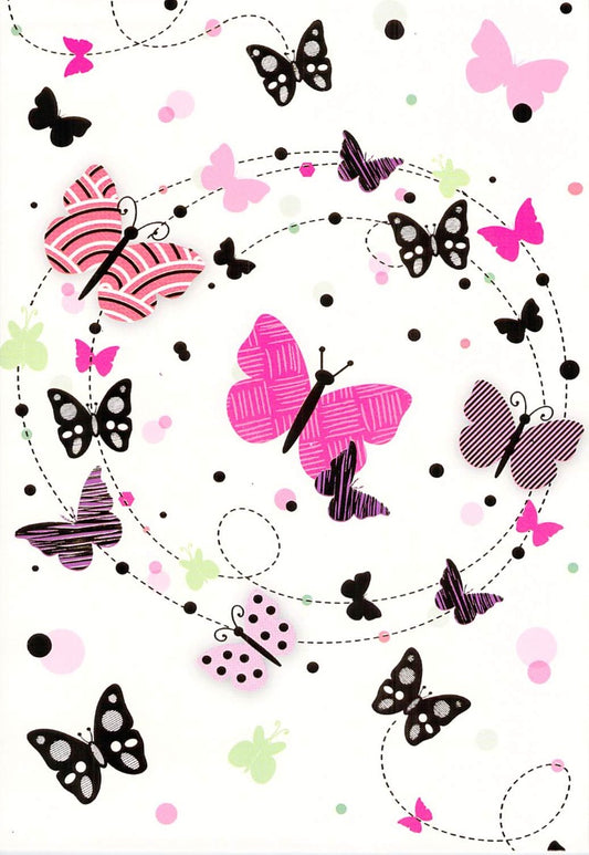 This Blank - Gold Foil / Pink Butterflies - Greeting Card - Free Postage is a Greeting Card priced at £ 1.56 from Made To Be Treasured range. Produced by Generic for excellent quality