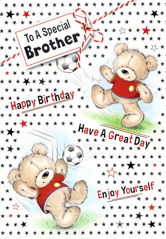 This Birthday - Brother - Football / Special Brother - Greeting Card - Free Postage is a Greeting Card priced at £ 1.56 from Made To Be Treasured range. Produced by Generic for excellent quality