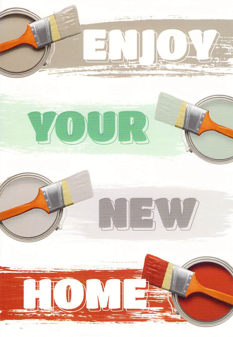 This New Home - Paint Brushes - Greeting Card - Free Postage is a Greeting Card priced at £ 1.99 from Made To Be Treasured range. Produced by Generic for excellent quality