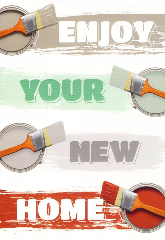 This New Home - Paint Brushes - Greeting Card - Free Postage is a Greeting Card priced at £ 1.99 from Made To Be Treasured range. Produced by Generic for excellent quality