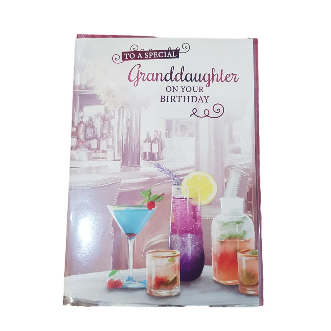 Birthday (Granddaughter) - Cocktails - Greeting Card - Multi Buy - Free P&P