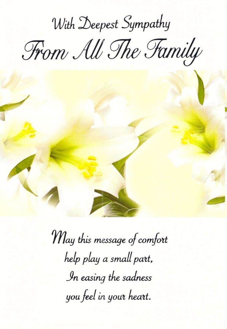 Sympathy - Lillies - From All The Family - Greeting Card - Free Postage