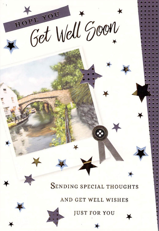 This GREETING CARD - GET WELL SOON - FREE POSTAGE H1-27 is a Greeting Card priced at £ 1.60 from Made To Be Treasured range. Produced by Poppy Hill for excellent quality