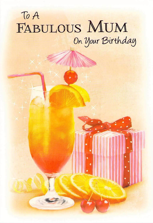 This Mum Birthday Card - Greeting Card - Present - Cocktail is a Greeting Card priced at £ 1.99 from Made To Be Treasured range. Produced by Generic for excellent quality