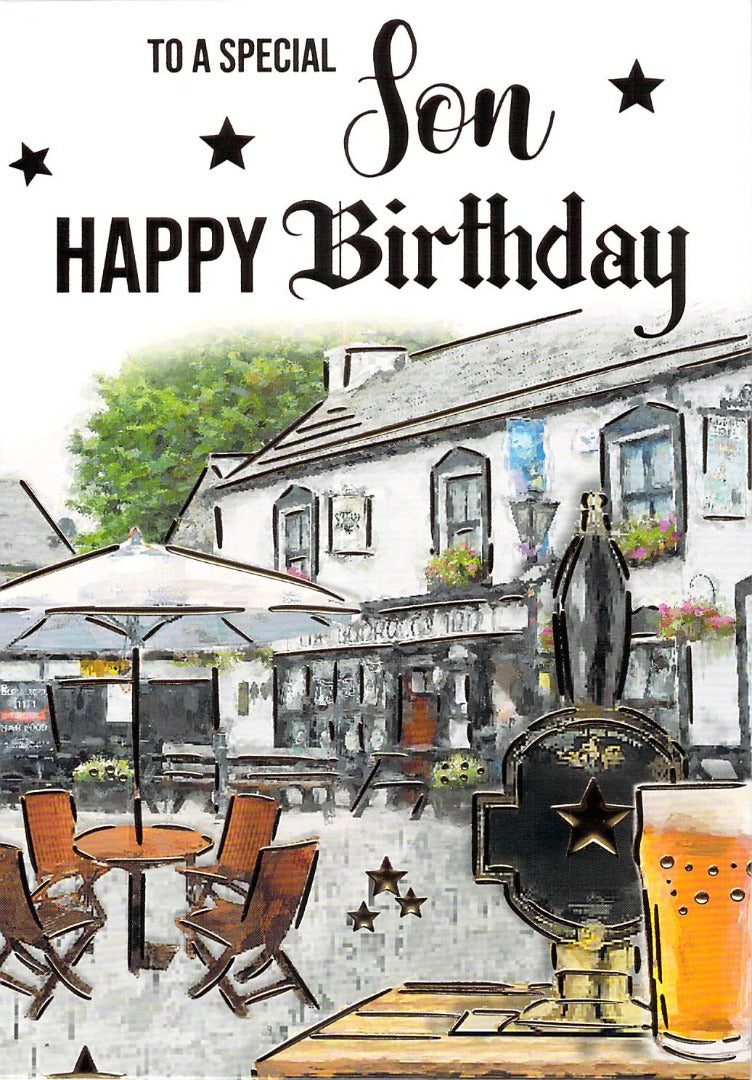 This Son - Birthday - Pub - Greeting Card is a Greeting Card priced at £ 1.99 from Made To Be Treasured range. Produced by Generic for excellent quality