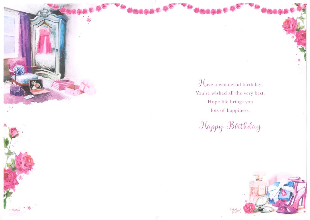 Niece - Birthday - Shoes / Glitter- Greeting Card - wrapped