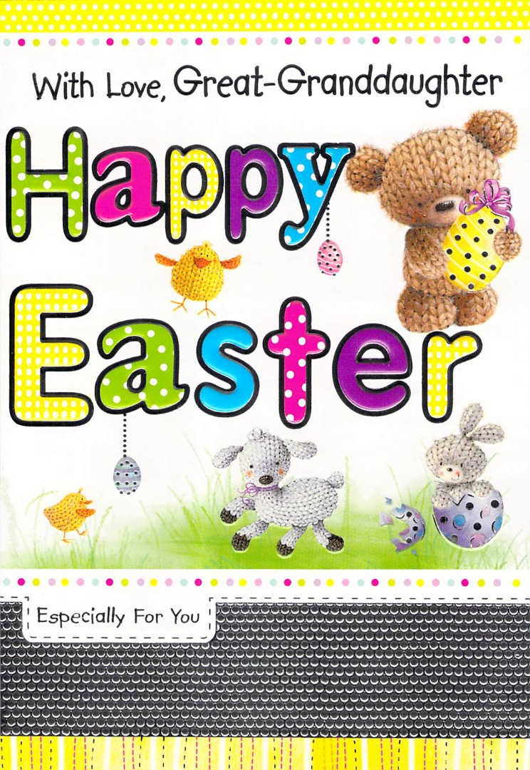 This Easter - Great-Granddaughter - Greeting Card is a Greeting Card priced at £ 1.79 from Made To Be Treasured range. Produced by BCG for excellent quality