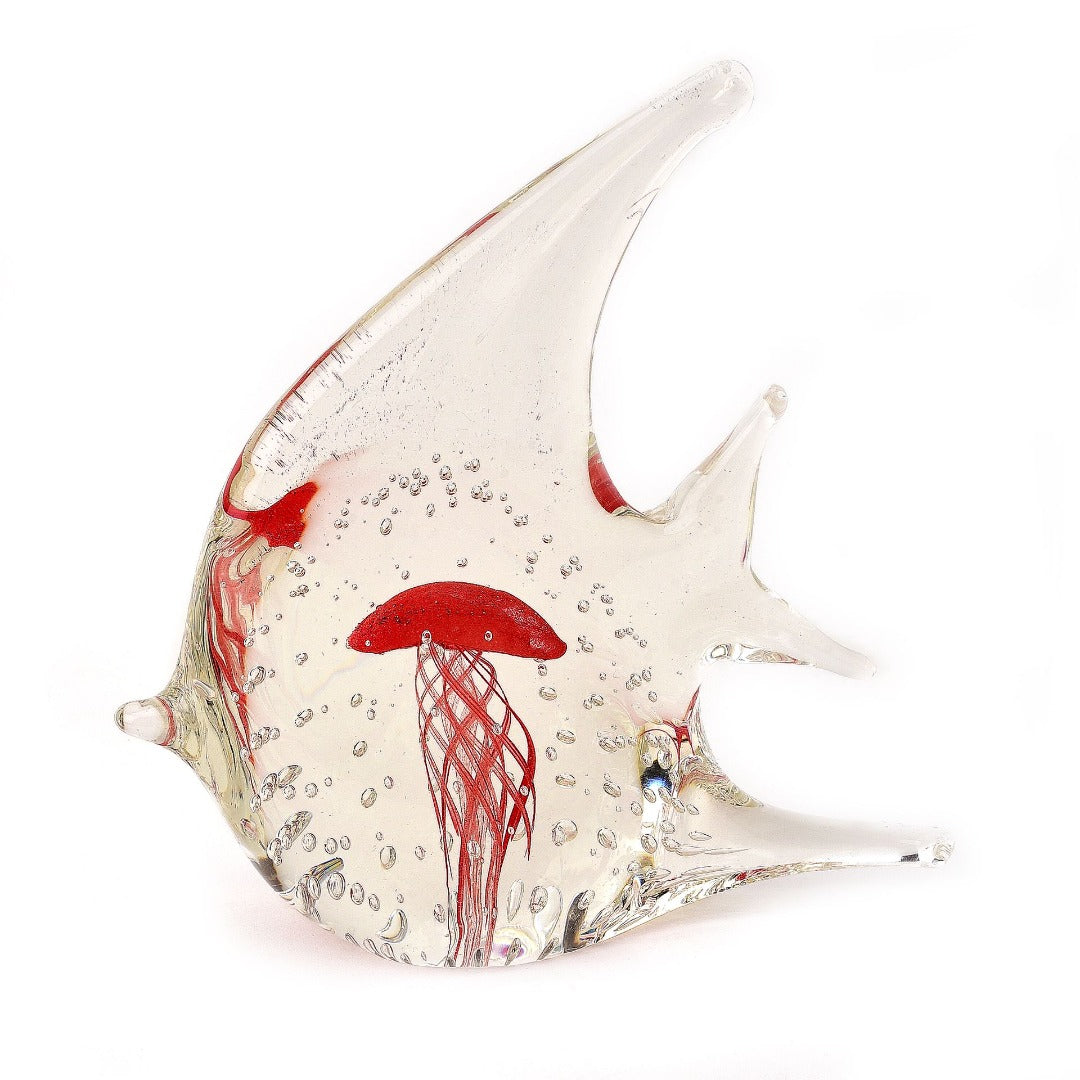 Glass Fish Ornament With Jellyfish - Great Gift - Handcrafted