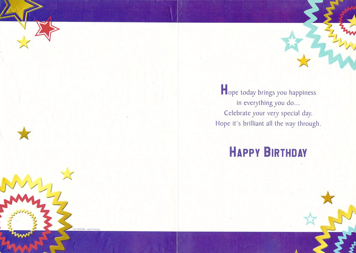 Son Birthday - Blue - Gold Foil - Greeting Card