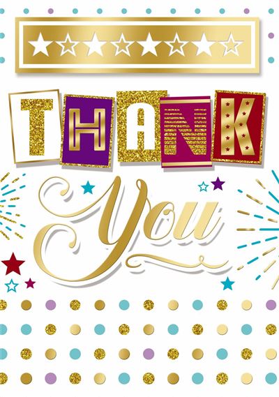 This Thank You - Gold Glitter - Greeting Card - Full Colour Insert is a Greeting Card priced at £ 2.65 from Made To Be Treasured range. Produced by Generic for excellent quality