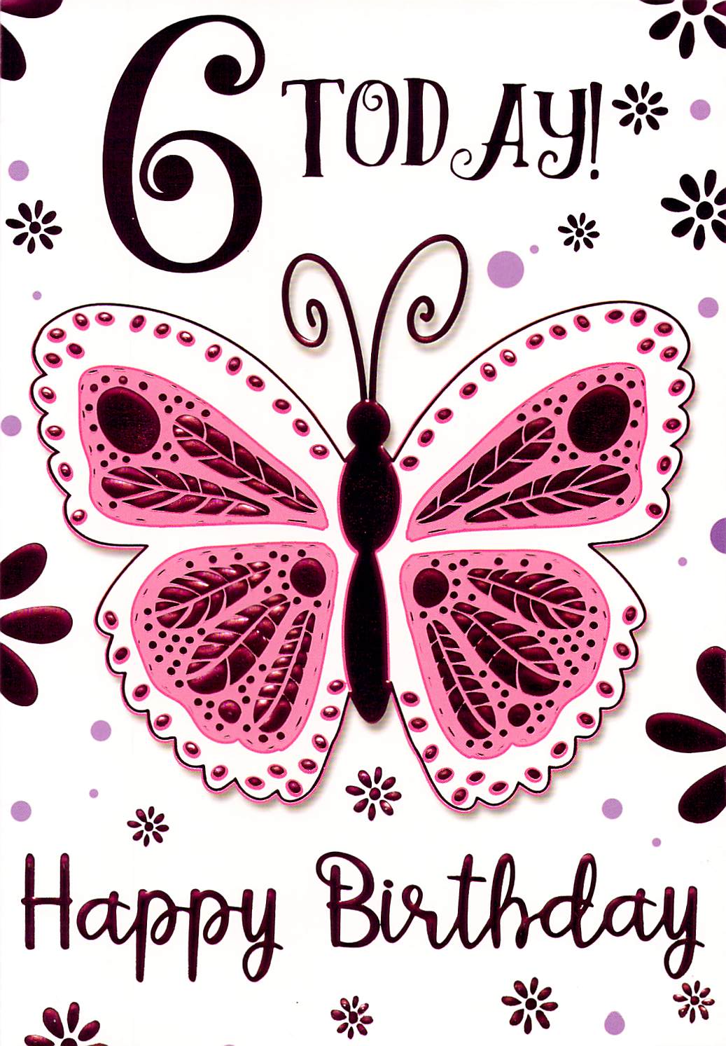This 6th Birthday - Age 6 - Butterfly - Pink Foiled - Greeting Card is a Greeting Card priced at £ 1.99 from Made To Be Treasured range. Produced by Generic for excellent quality