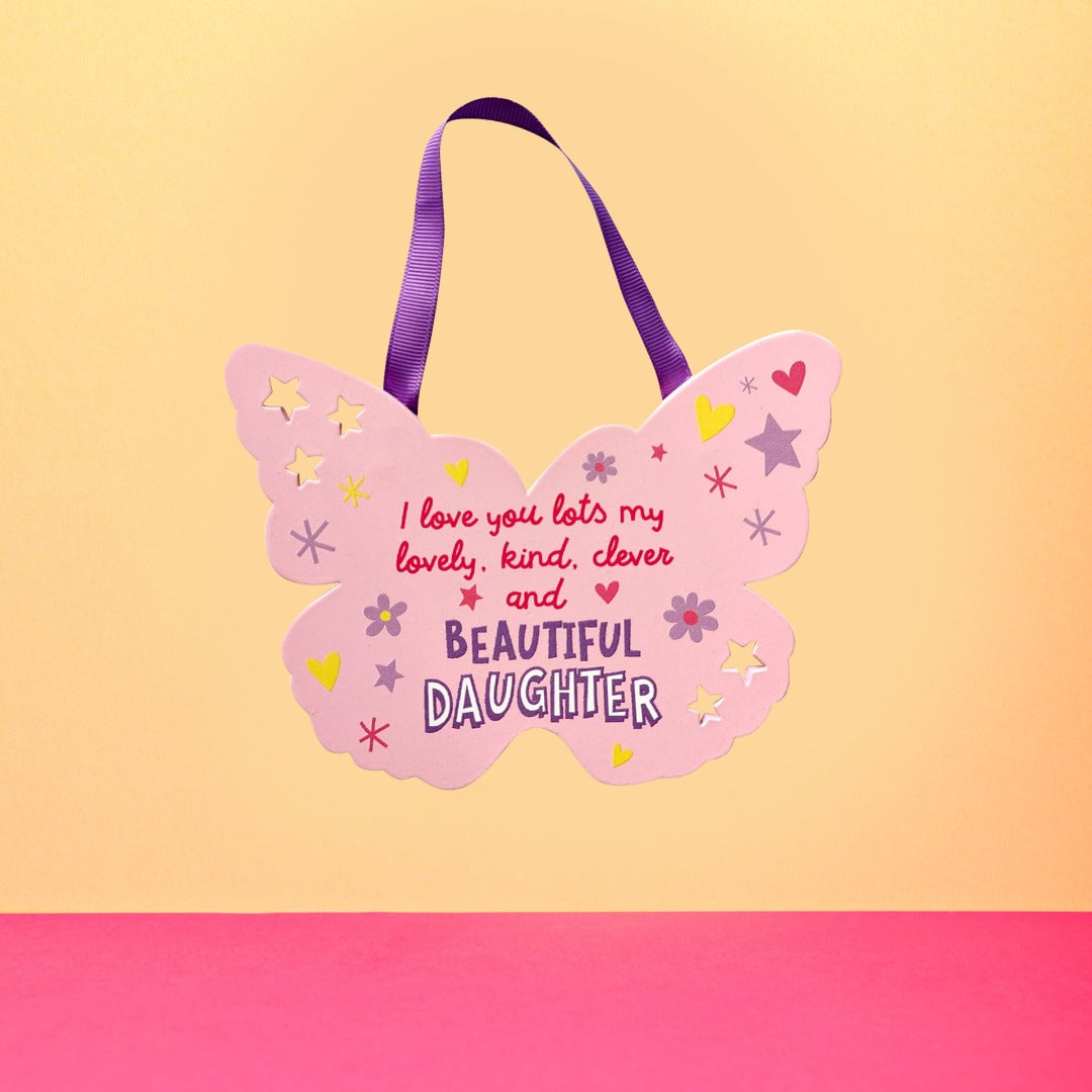 This Daughter Plaque - Pink Butterfly - Beautiful Daughter is a Greeting Card priced at £ 5.99 from Made To Be Treasured range. Produced by Generic for excellent quality