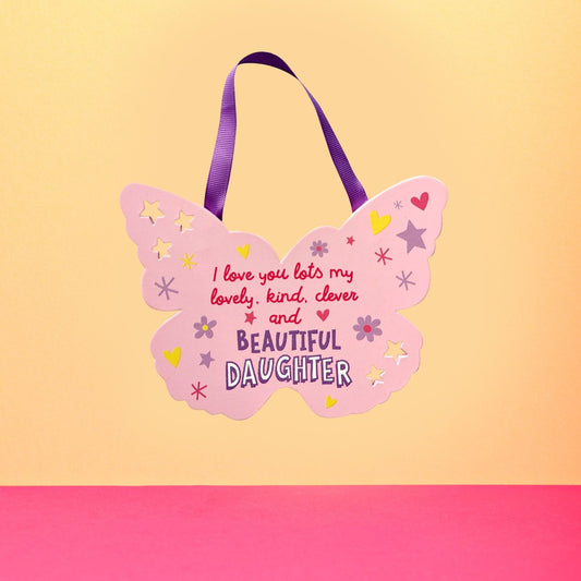 This Daughter Plaque - Pink Butterfly - Beautiful Daughter is a Greeting Card priced at £ 5.99 from Made To Be Treasured range. Produced by Generic for excellent quality
