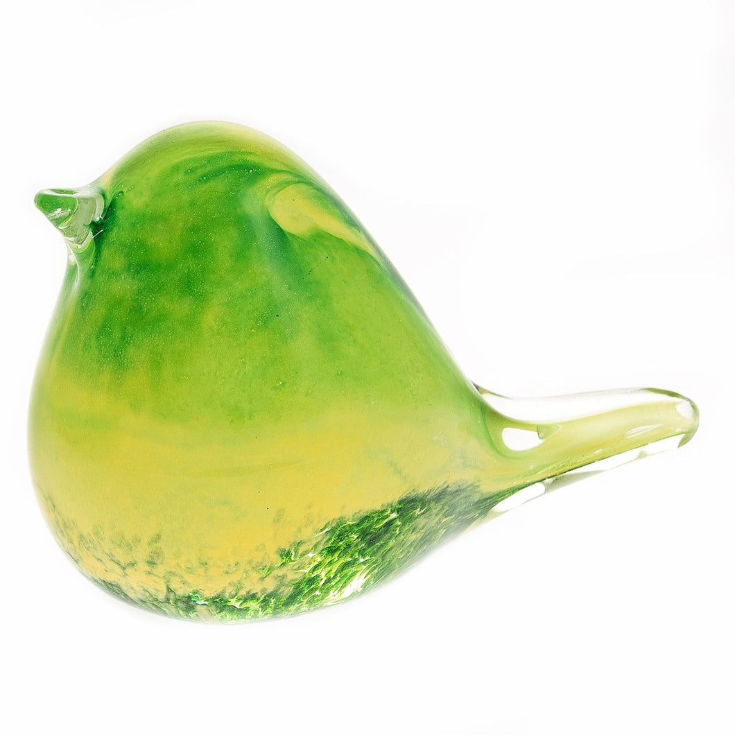 OBJETS D'ART GLASS FIGURINE - BIRD - GREEN