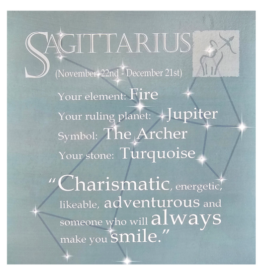 This Sagittarius - Written In The Stars - Gift Idea. is a Greeting Card priced at £ 7.50 from Made To Be Treasured range. Produced by Written In The Stars for excellent quality