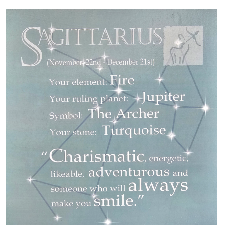 Sagittarius - Written In The Stars - Gift Idea.