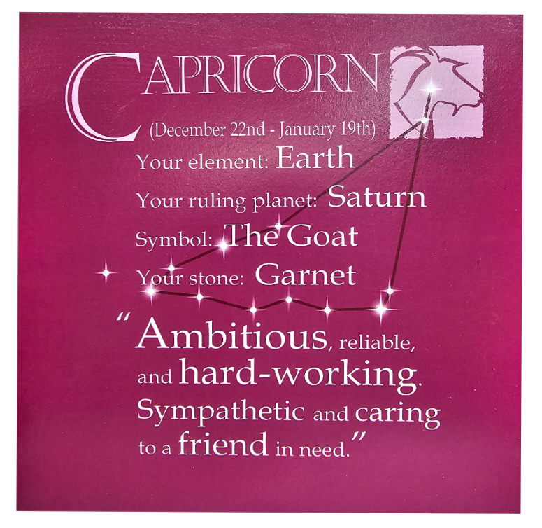 This Capricorn - Written In The Stars - Wall Art - Gift Idea is a Greeting Card priced at £ 7.50 from Made To Be Treasured range. Produced by Written In the Stars for excellent quality