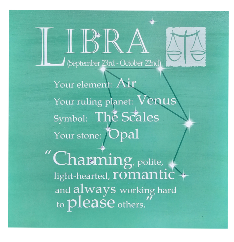 Libra - Written In The Stars - Wall Art - Gift Idea.